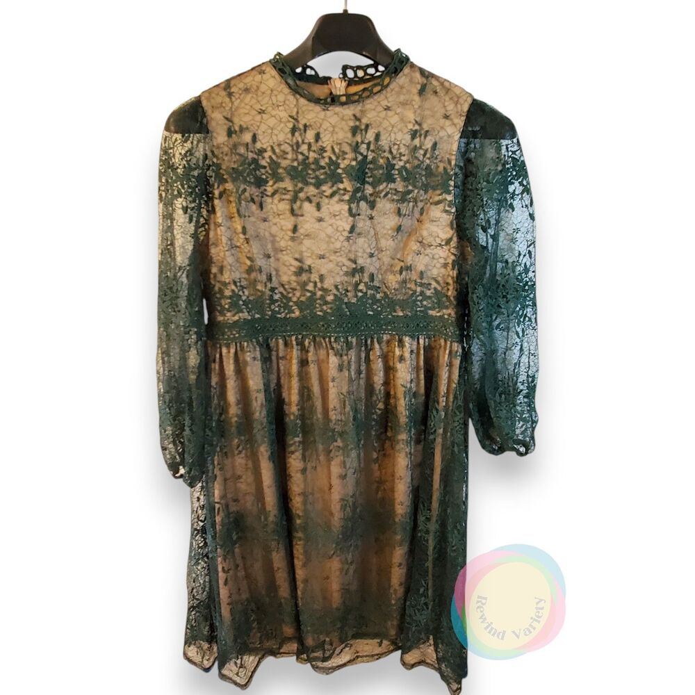 NWT JJ's House Forest Green Lace Midi Dress XXL